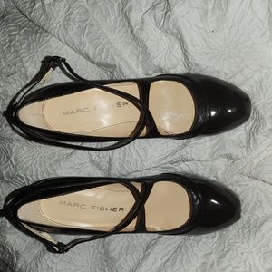 Marc Fisher Size 8.5 M Black Leather MaryJane Steletto Heels
